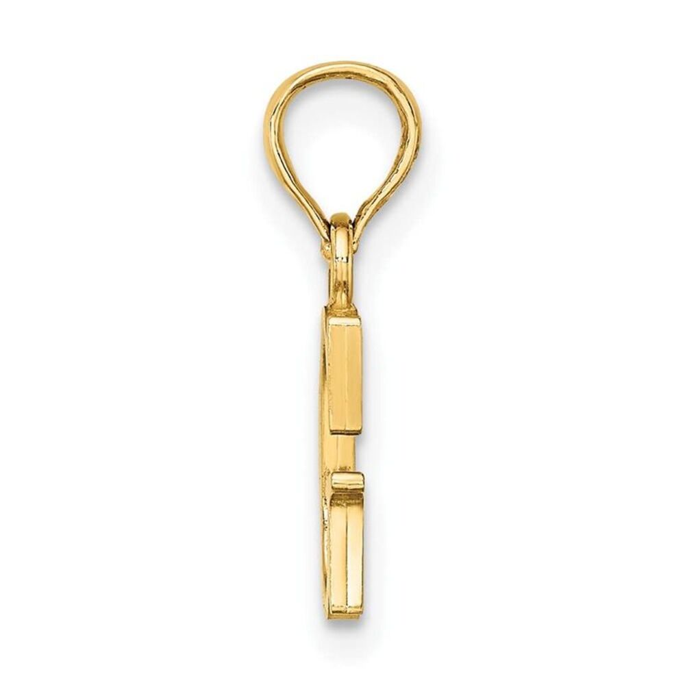 10k Yellow Gold Polished G Block Initial Charm - image 7